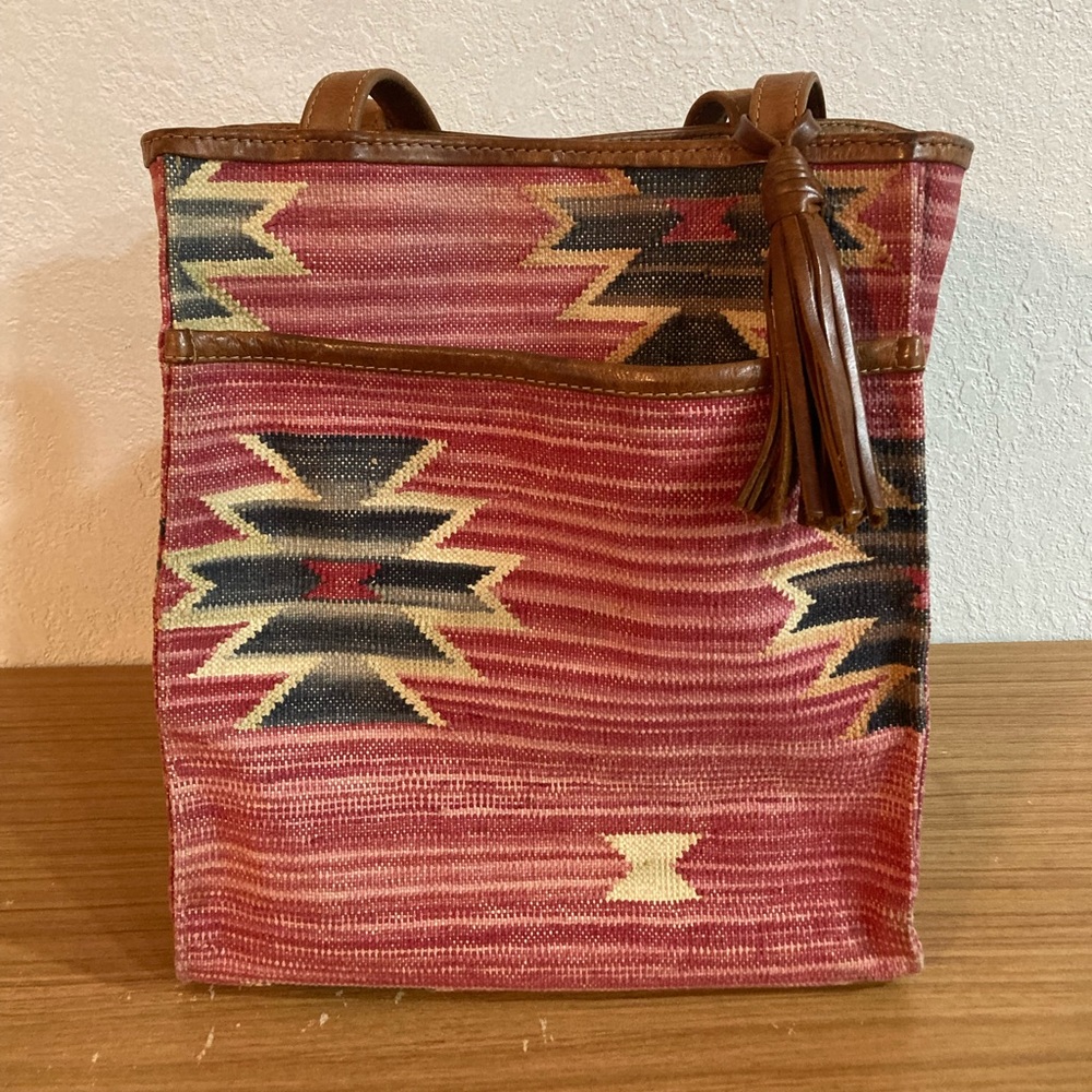 Vintage Kilim Tote Made in India Bohemian Western